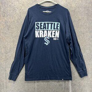 Seattle Kraken Shirt Mens Large Blue NHL Hockey 47 Long Sleeve Graphic Tee